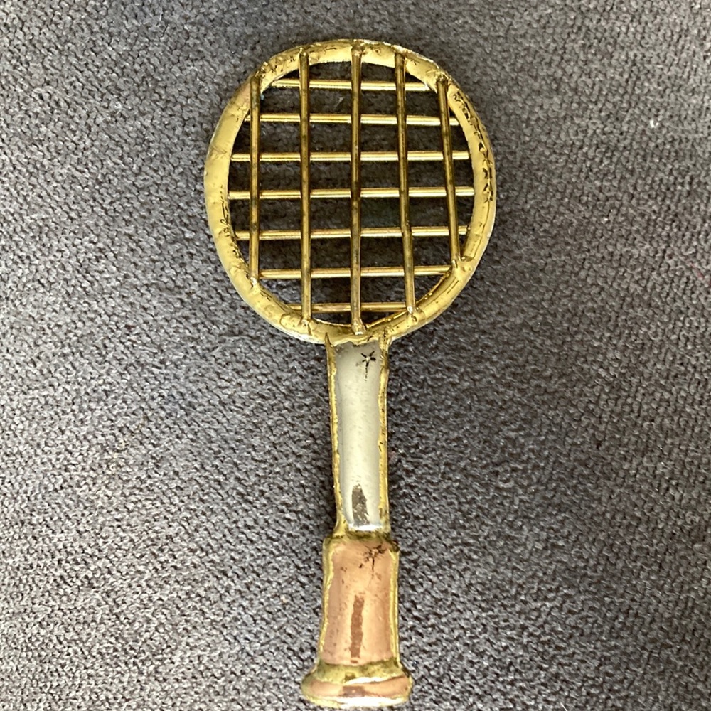 Pen pendent brass copper tennis racket